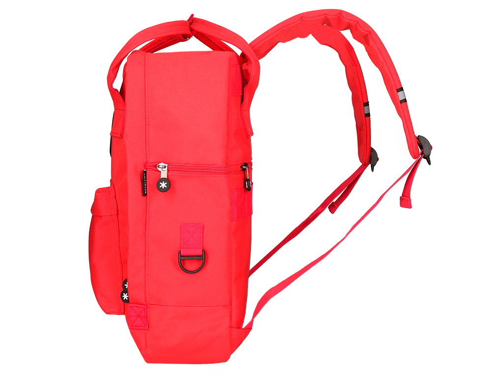 MOCHILA 2 ASAS E BOLSOS EXTERIORES VERMELHO 300X115X390 MM