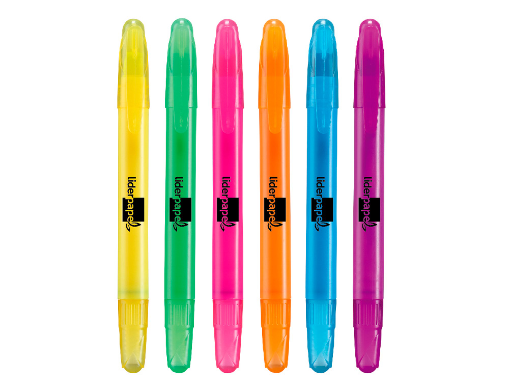 MARCADOR DE CERA GEL LIDERPAPEL FLUORESCENTE ESTOJO 6 CORES SORTIDAS