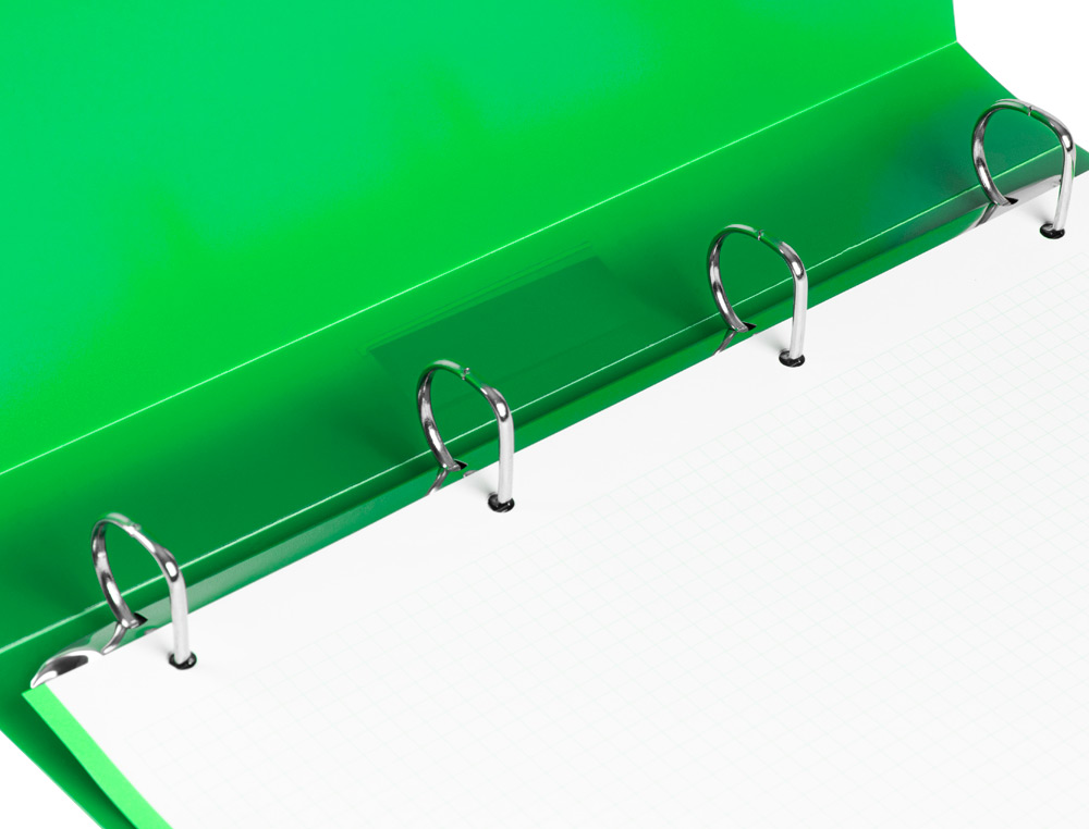 PASTA LIDERPAPEL POLIPROPILENO DIN A4 4 ANEIS 25 MM MISTOS VERDE MAÇA OPACO