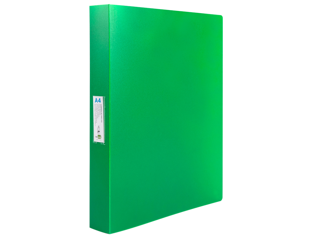 PASTA LIDERPAPEL POLIPROPILENO DIN A4 4 ANEIS 25 MM MISTOS VERDE MAÇA OPACO