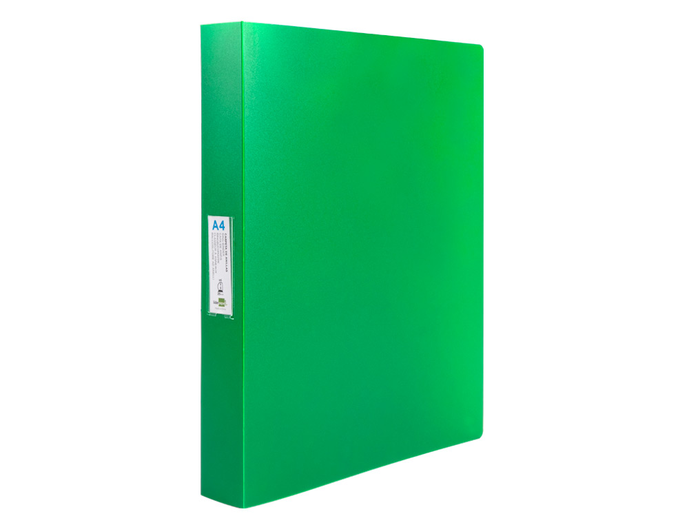 PASTA LIDERPAPEL POLIPROPILENO DIN A4 4 ANEIS 25 MM MISTOS VERDE MAÇA OPACO