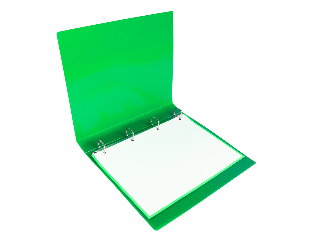 PASTA LIDERPAPEL POLIPROPILENO DIN A4 4 ANEIS 25 MM MISTOS VERDE MAÇA OPACO
