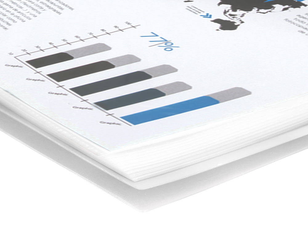 CAPA CATALOGO LIDERPAPEL COM ESPIRAL 40 BOLSAS POLIPROPILENO DIN A4 TRANSPARENTE