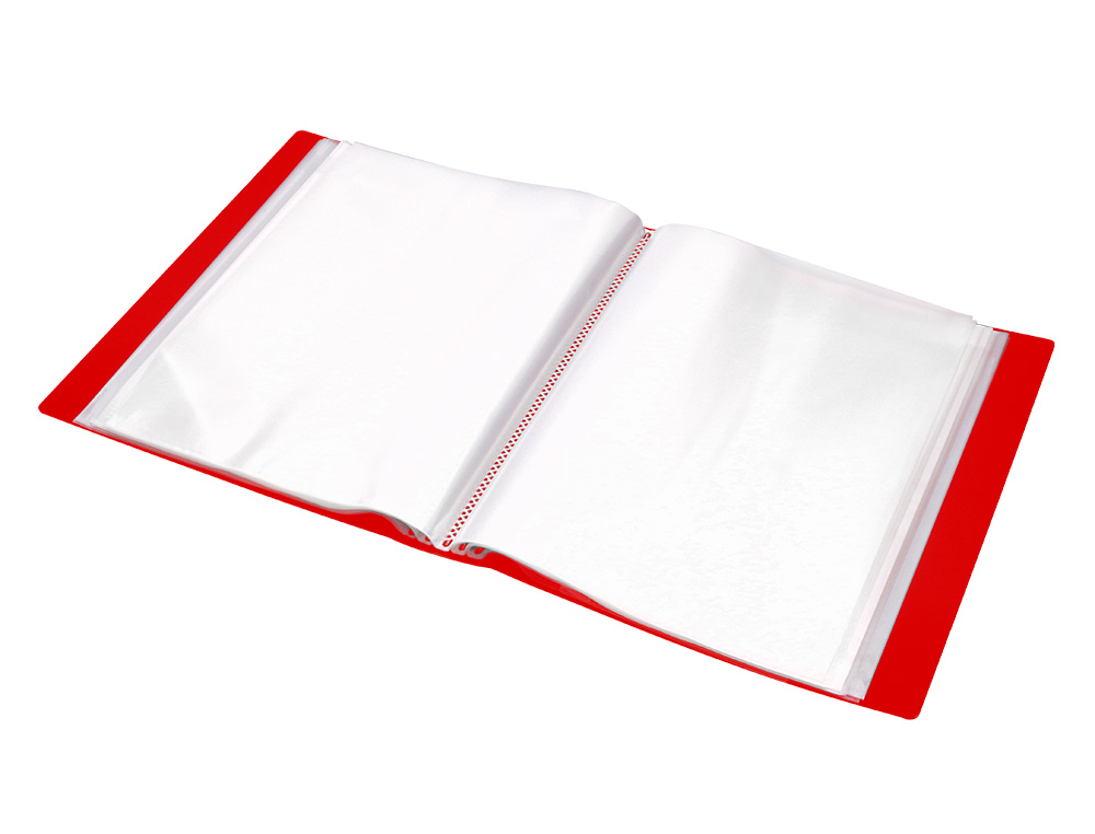 CAPA CATALOGO LIDERPAPEL 100 BOLSAS DIN A4 VERMELHO TRANSLUCIDO COM CAIXA