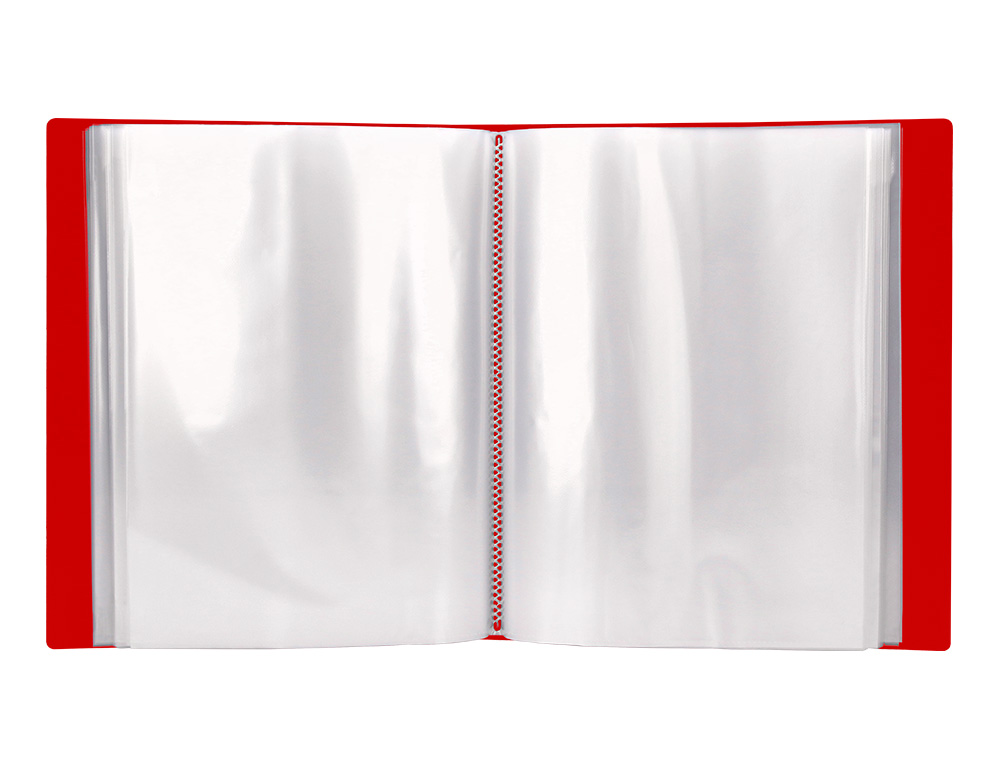 CAPA CATALOGO LIDERPAPEL 100 BOLSAS DIN A4 VERMELHO TRANSLUCIDO COM CAIXA