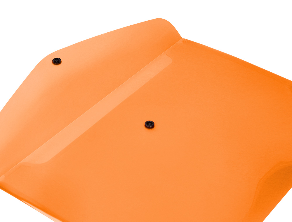 BOLSA PORTA DOCUMENTOS LIDERPAPEL COM MOLA DIN A4 LARANJA FLUOR OPACO 50 FOLHAS