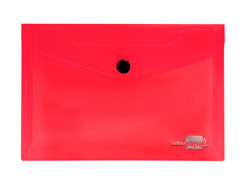 BOLSA PORTA DOCUMENTOS LIDERPAPEL COM MOLA DIN A7 VERMELHO TRANSLUCIDO