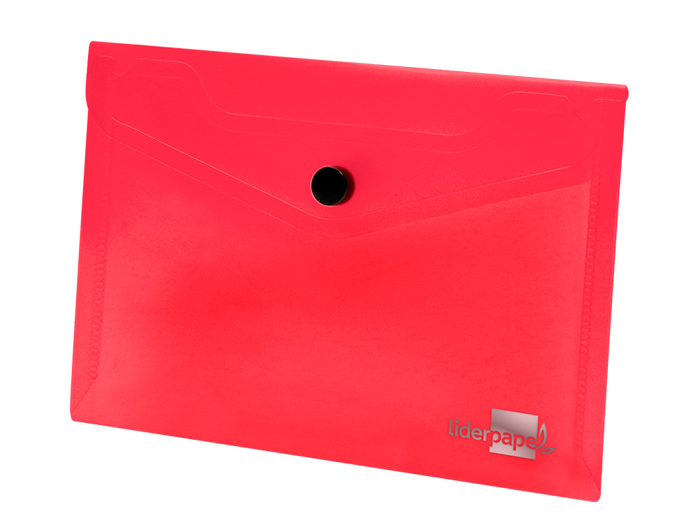 BOLSA PORTA DOCUMENTOS LIDERPAPEL COM MOLA DIN A7 VERMELHO TRANSLUCIDO