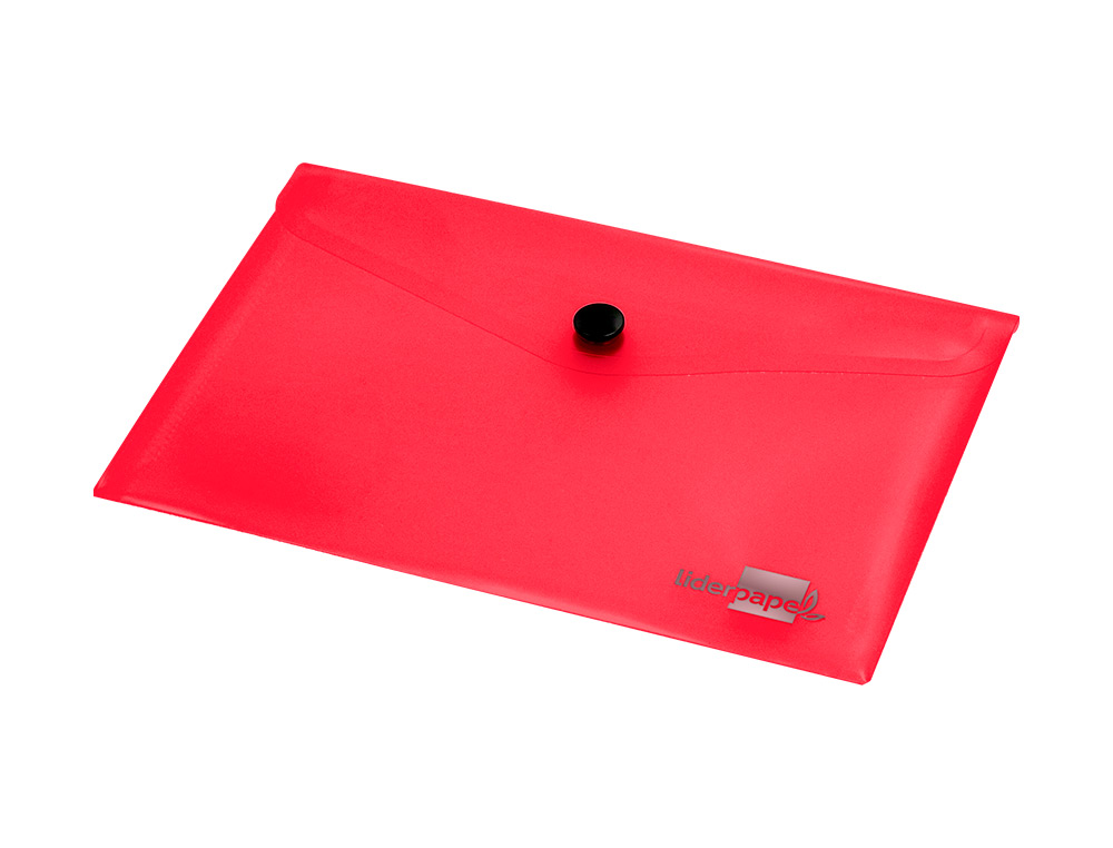 BOLSA PORTA DOCUMENTOS LIDERPAPEL COM MOLA DIN A7 VERMELHO TRANSLUCIDO
