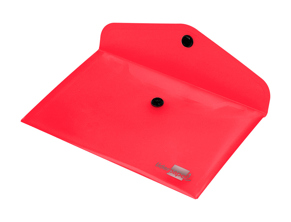 BOLSA PORTA DOCUMENTOS LIDERPAPEL COM MOLA DIN A7 VERMELHO TRANSLUCIDO