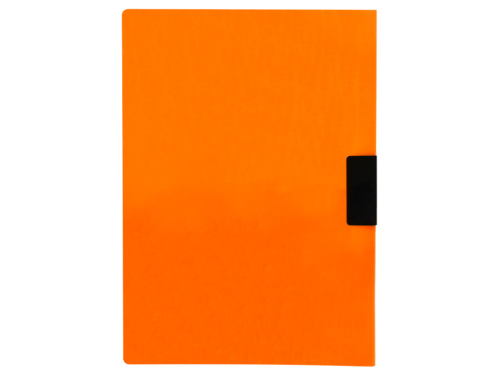 BOLSA DOSSIER LIDERPAPEL COM CLIP LATERAL DIN A4 LARANJA FLUOR OPACO 30 FOLHAS