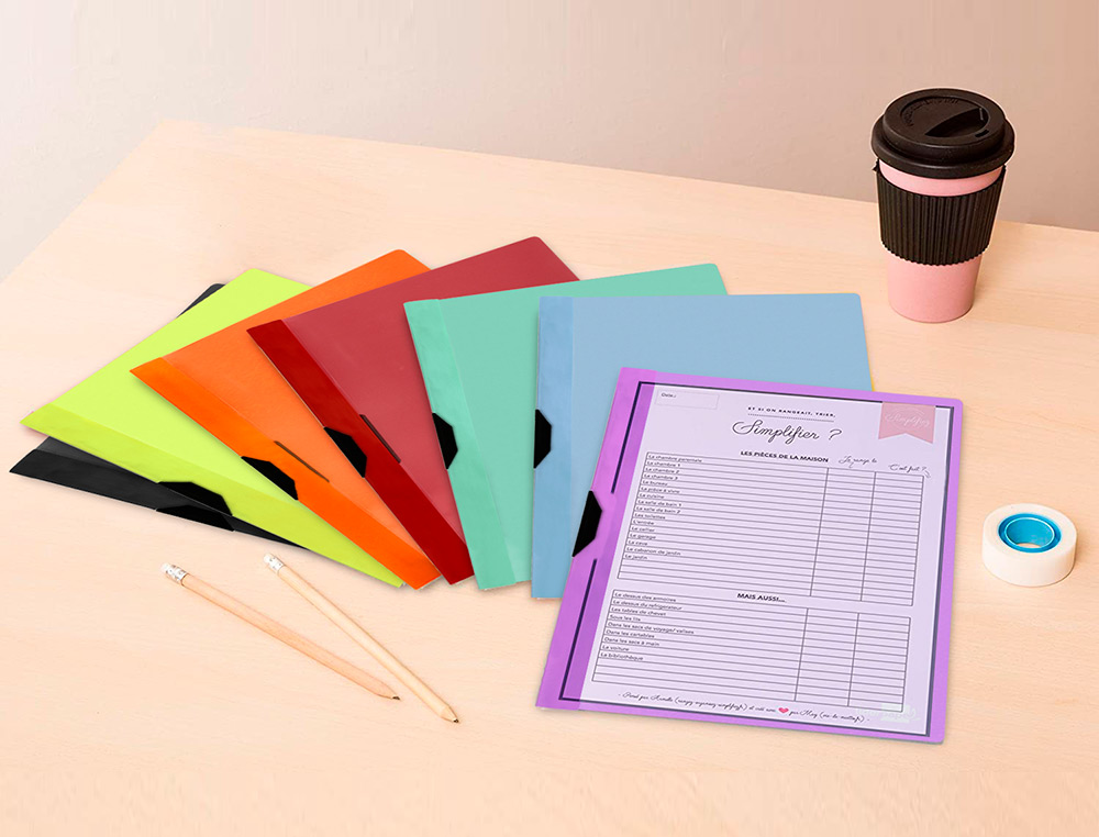 BOLSA DOSSIER LIDERPAPEL COM CLIP LATERAL DIN A4 LAVANDA OPACO 30 FOLHAS