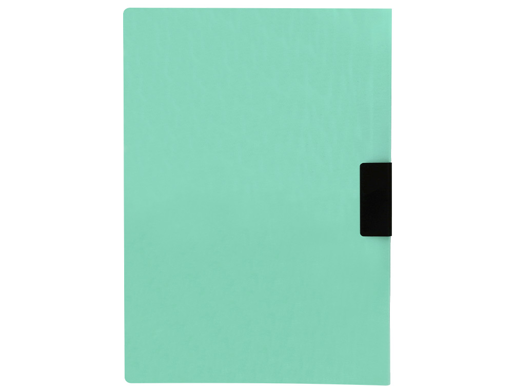 BOLSA DOSSIER LIDERPAPEL COM CLIP LATERAL DIN A4 VERDE MAÇA OPACO 30 FOLHAS