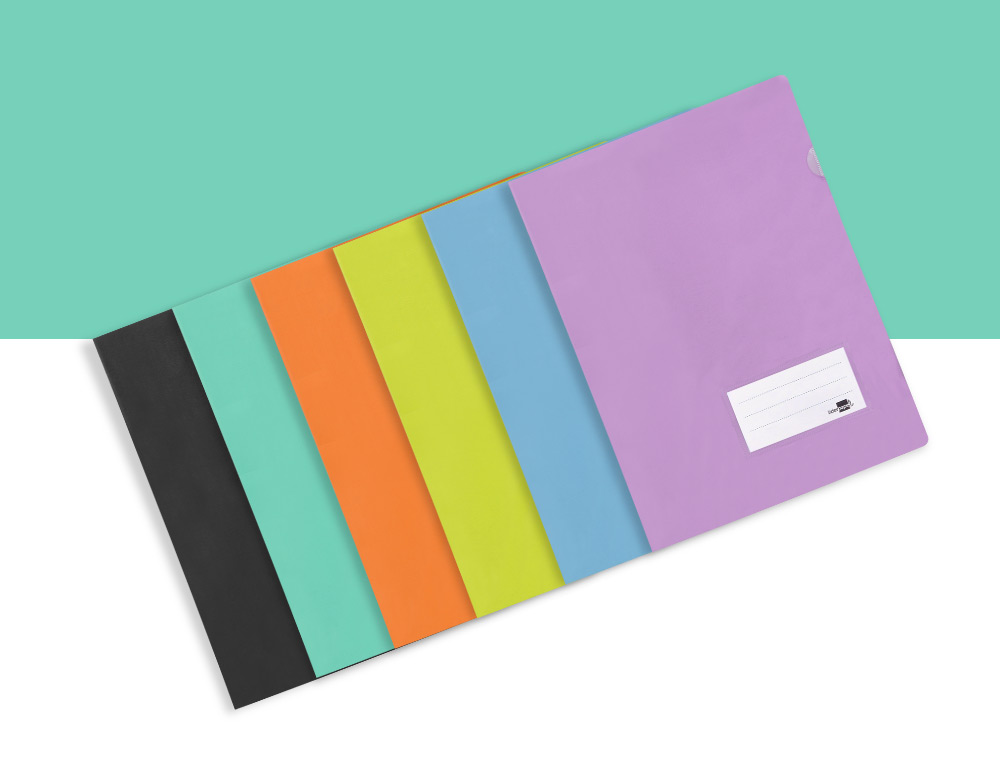 BOLSA DOSSIER LIDERPAPEL DIN A4 POLIPROPILENO 180 MICRONS LARANJA FLUOR OPACO 20 FOLHAS