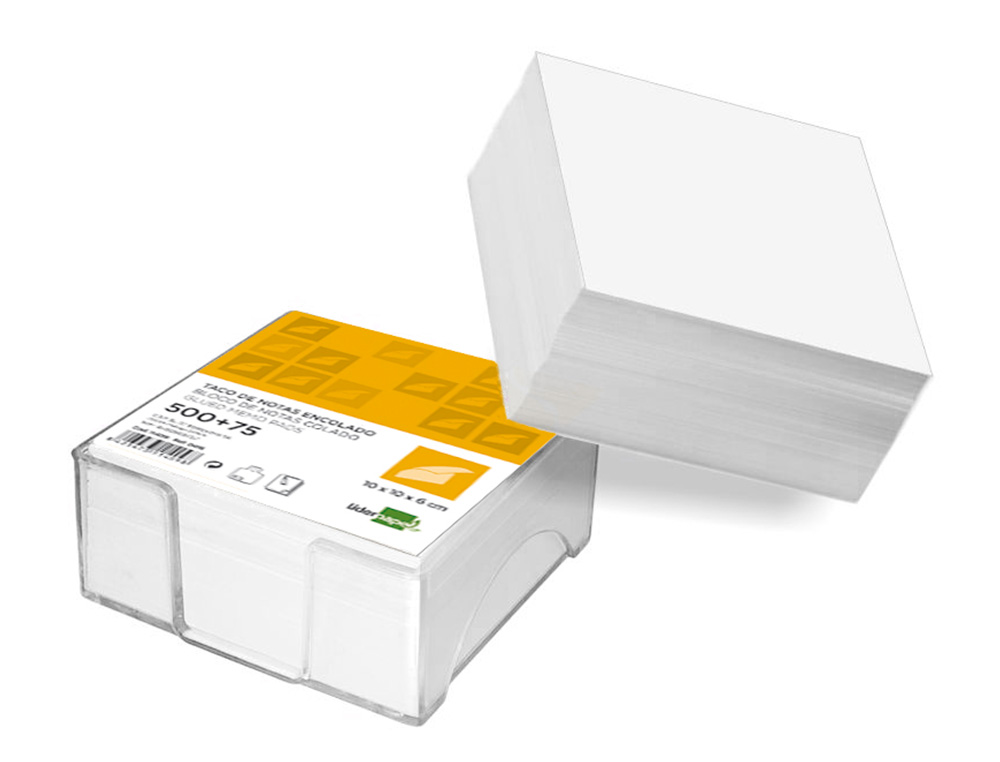 BLOCO NOTAS LIDERPAPEL COLADO BRANCO 100X100X60MM