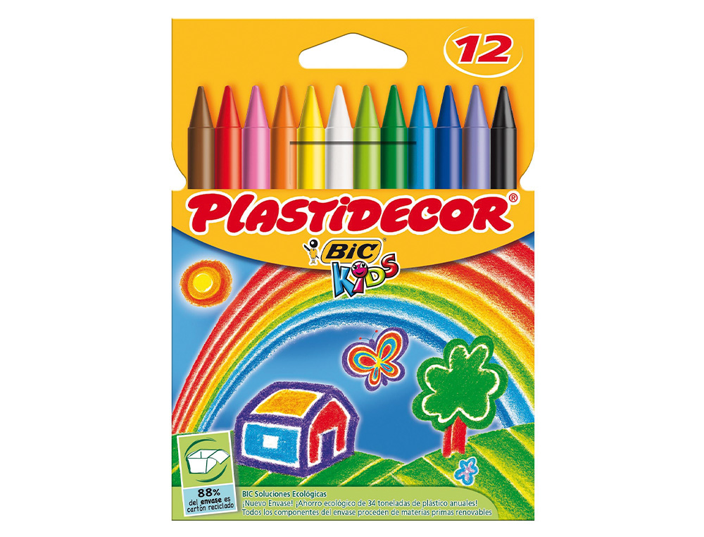 LAPIS DE CERA PLASTIDECOR COM 12 LAPIS