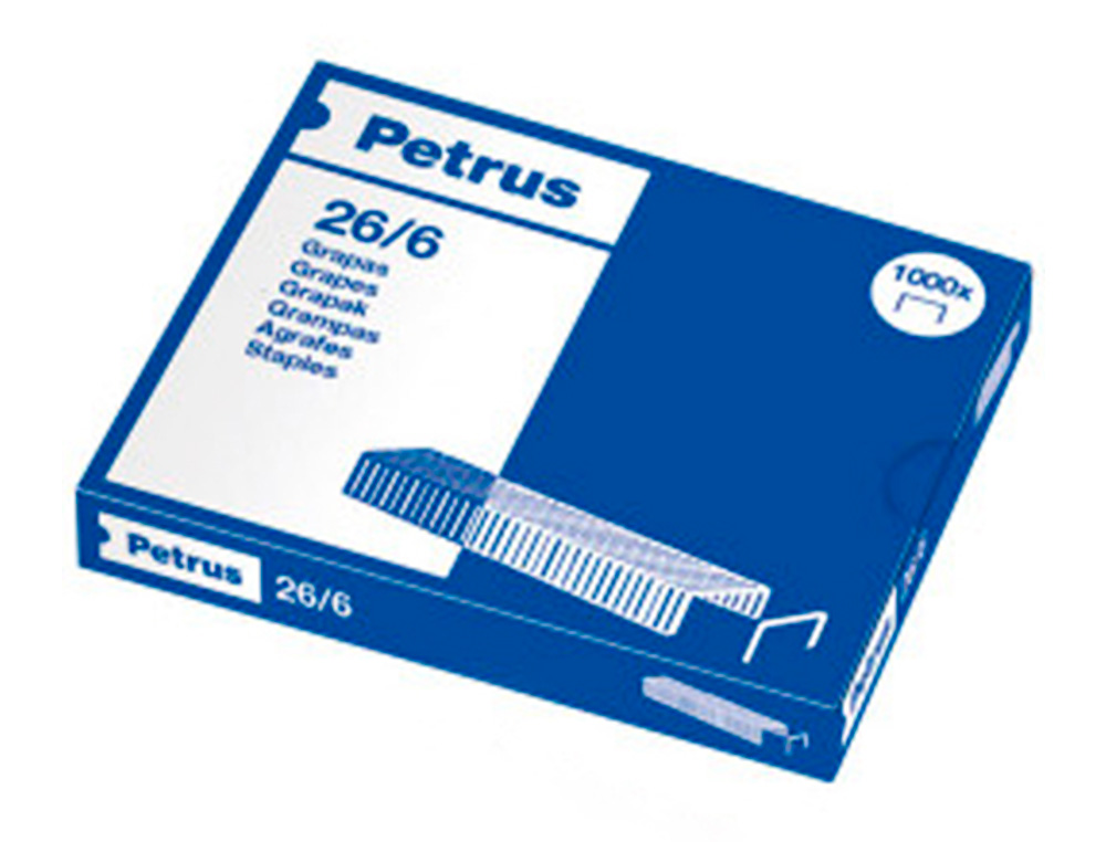 AGRAFES PETRUS GALVANIZADO 26/6 CAIXA 1000 UNIDADES