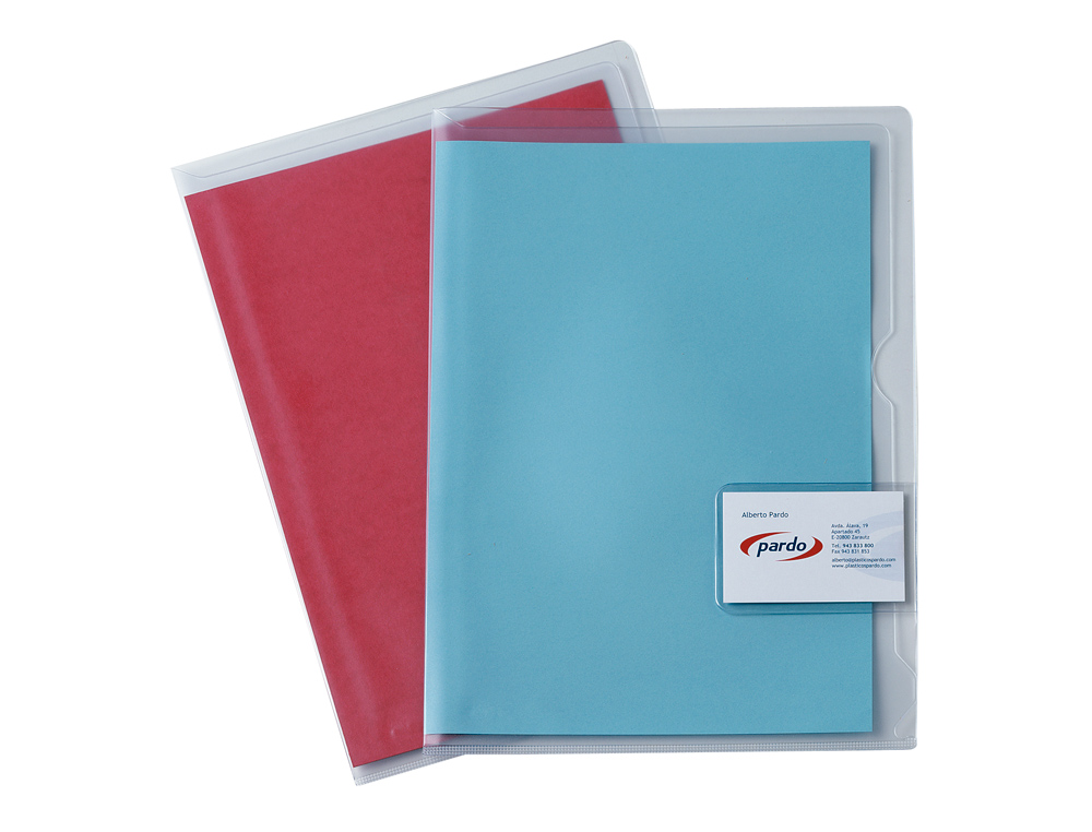 BOLSA DOSSIER PARDO EM PLASTICO FOLIO TRANSPARENTE