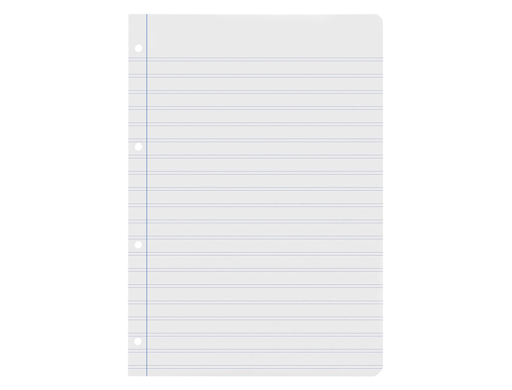 RECARGA LIDERPAPEL FOLIO 100 F 4TF-03 2 RAYAS PAUTA ESTRECHA 4 FUROS COM MARGEM