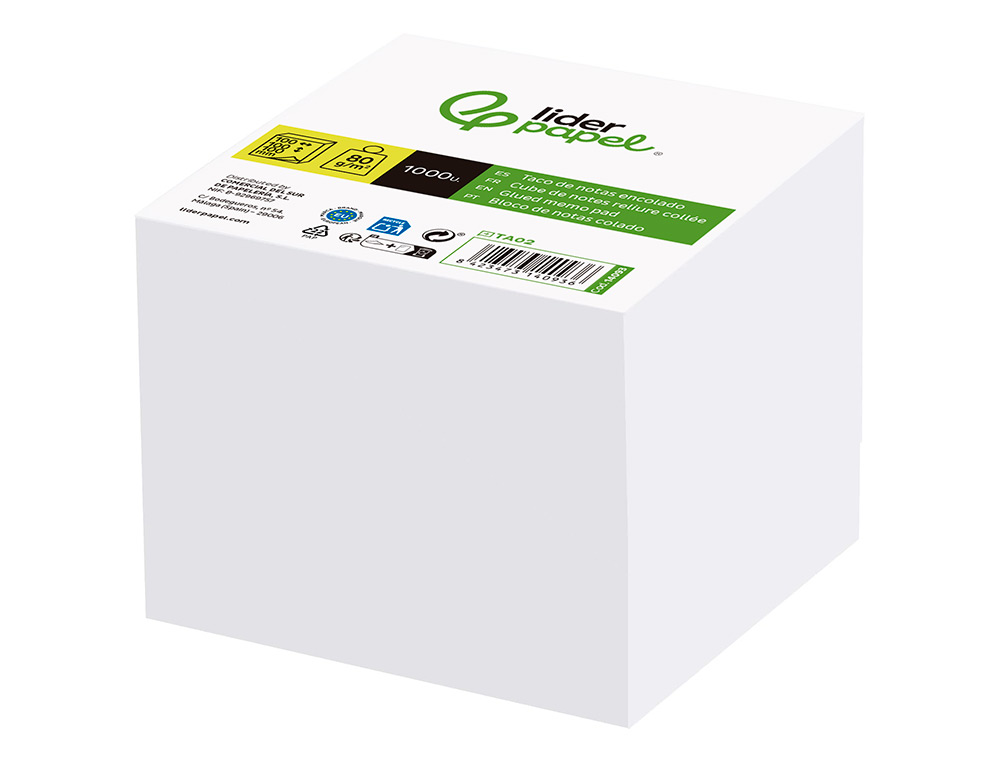 BLOCO NOTAS LIDERPAPEL COLADO 100X100X100