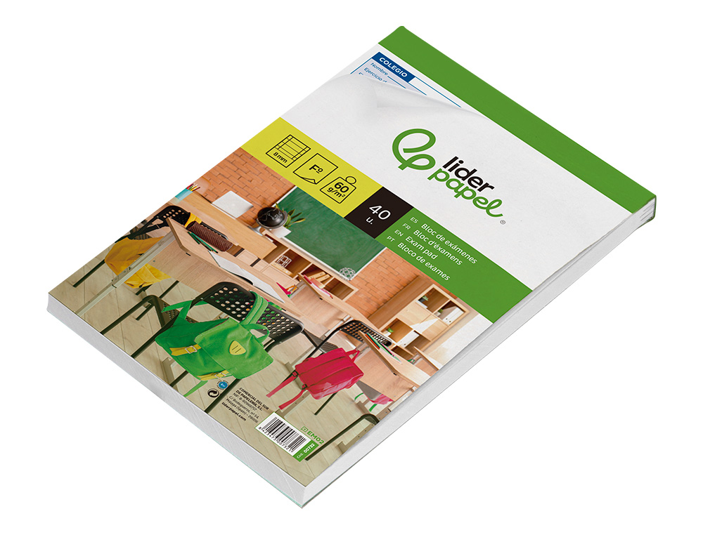 BLOCO EXAMES LIDERPAPEL FOLIO 40FLS MILIM.-TEXTO ESPANHOL-