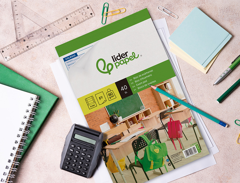 BLOCO EXAMES LIDERPAPEL FOLIO 40FLS MILIM.-TEXTO ESPANHOL-