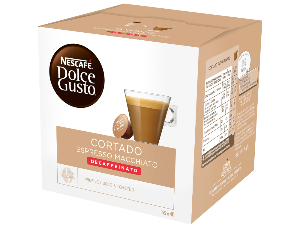 CAFE DOLCE GUSTO DESCAFENADO CAIXA MONODOISE DE 16 UNIDADES