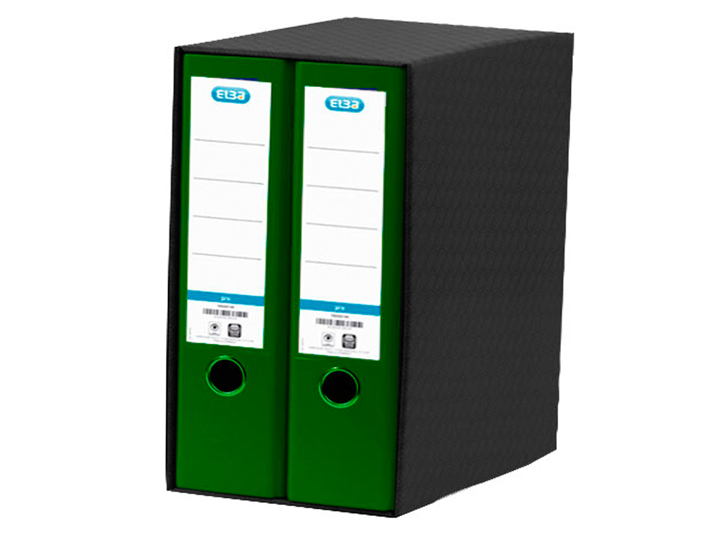 MODULO ELBA 2 PASTA DE ARQUIVO DE ALAVANCA DIN A4 COM RADO 2 ANEIS VERDE LOMBADA DE 80 MM