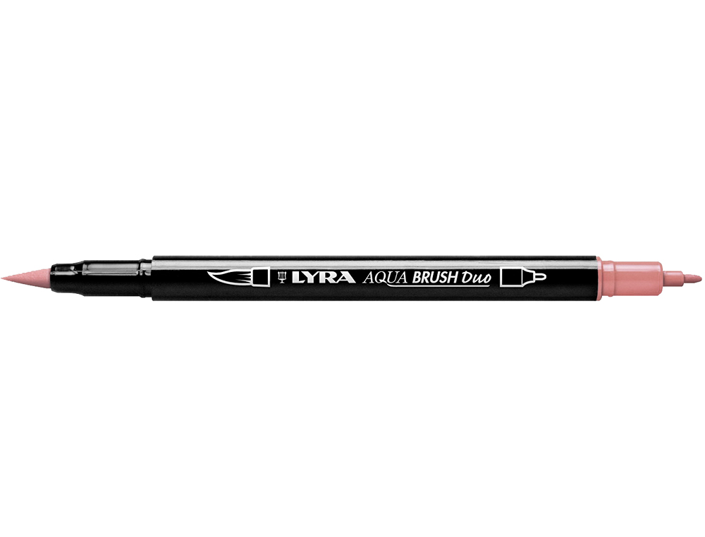 MARCADOR LYRA AQUA BRUSH AGUARELAVEL DUPLA PONTA FINA E PINCEL ROSA CARMIN