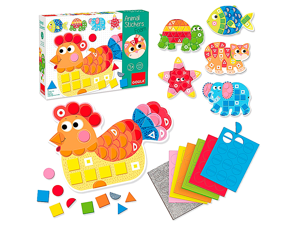 JOGO GOULA DIDATICO ANIMAIS STICKERS FOAM