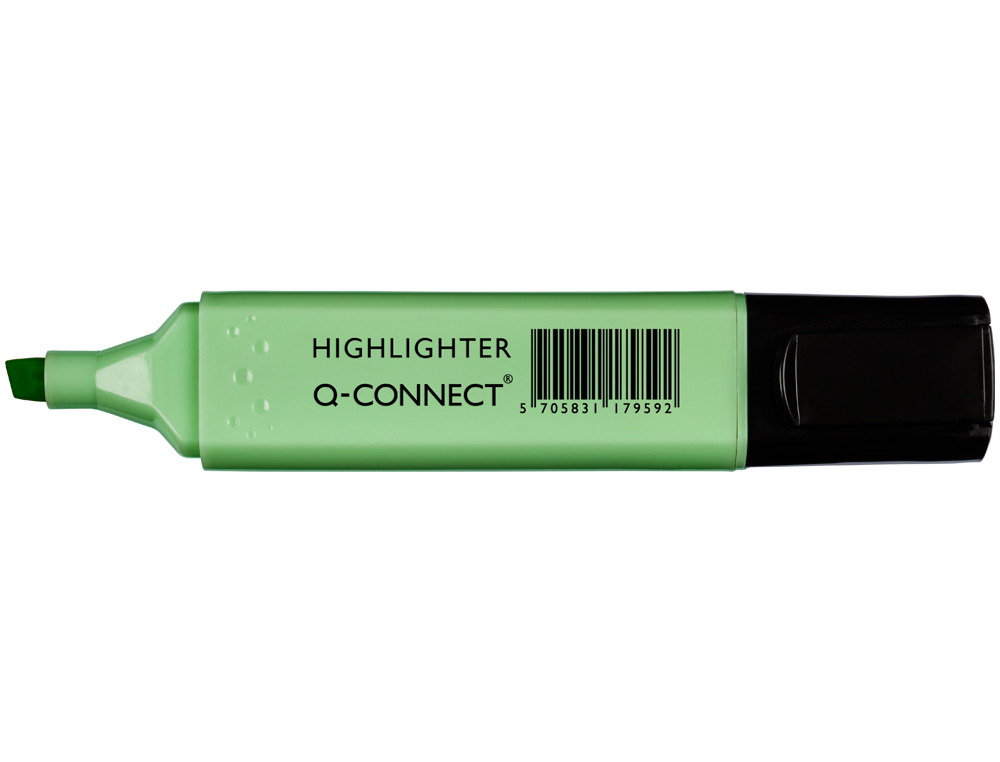 MARCADOR FLUORESCENTE Q-CONNECT PASTEL VERDE PONTA BISELADA