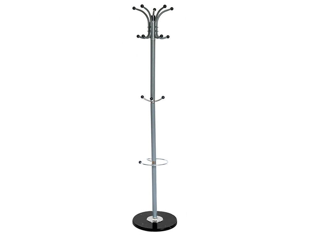 CABIDE Q-CONNECT METALICO CINZA DE PE 10 SUPORTES E PORTA GUARDA CHUVA 174X40 CM
