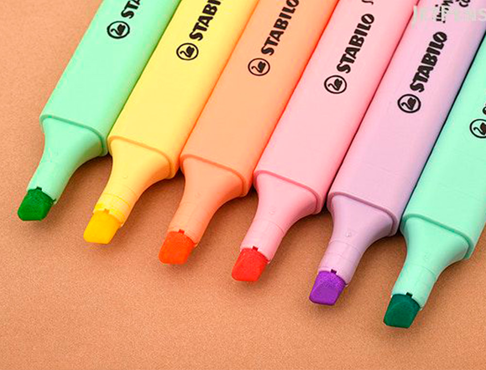 MARCADOR FLUORESCENTE STABILO SWING COOL PASTEL BOLSA DE 6 UNIDADES CORES SORTIDAS