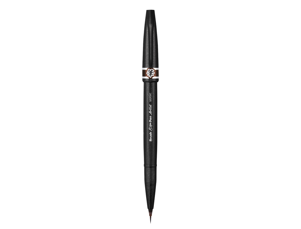 CANETA PINCEL PENTEL ARTIST COR CASTANHO