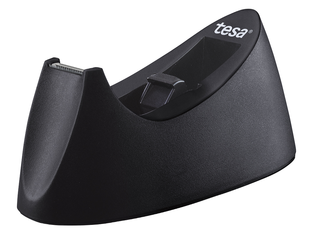 DESENROLADOR DE SECRETARIA TESA EM PLASTICO EASY CUT CURVE PRETO PARA FITA DE 33 MT X19 MM + 1 FITA TESAFILM TRANSPAREN