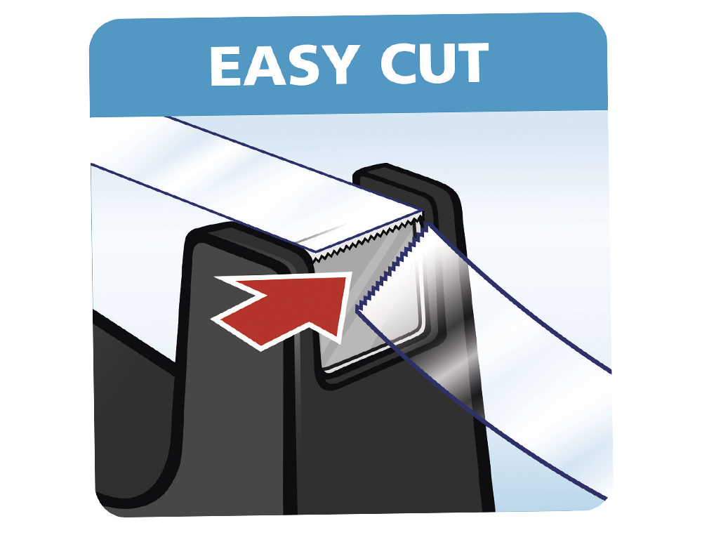 DESENROLADOR DE SECRETARIA TESA EM PLASTICO EASY CUT CURVE PRETO PARA FITA DE 33 MT X19 MM + 1 FITA TESAFILM TRANSPAREN