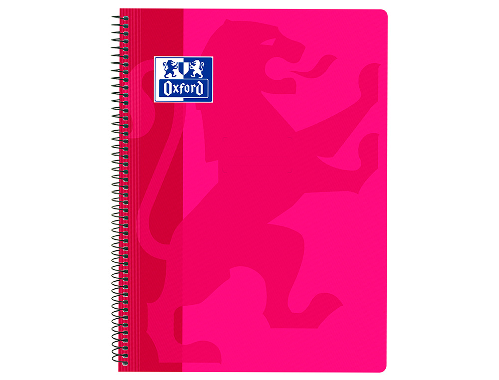 CADERNO ESPIRAL OXFORD SCHOOL CLASSIC CAPA POLIPROPILENO FOLIO 80 FOLHAS QUADRICULA 4 MM COM MARGEM FUCSIA