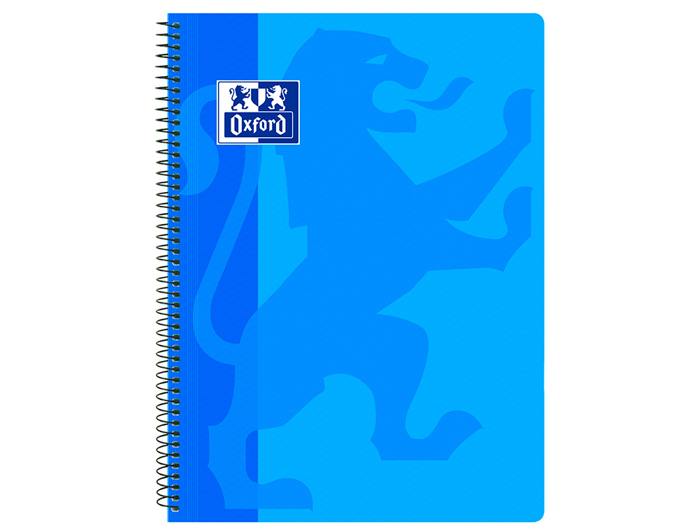 CADERNO ESPIRAL OXFORD SCHOOL CLASSIC CAPA POLIPROPILENO FOLIO 80 FOLHAS QUADRICULA 4 MM COM MARGEM AZUL TURQUESA