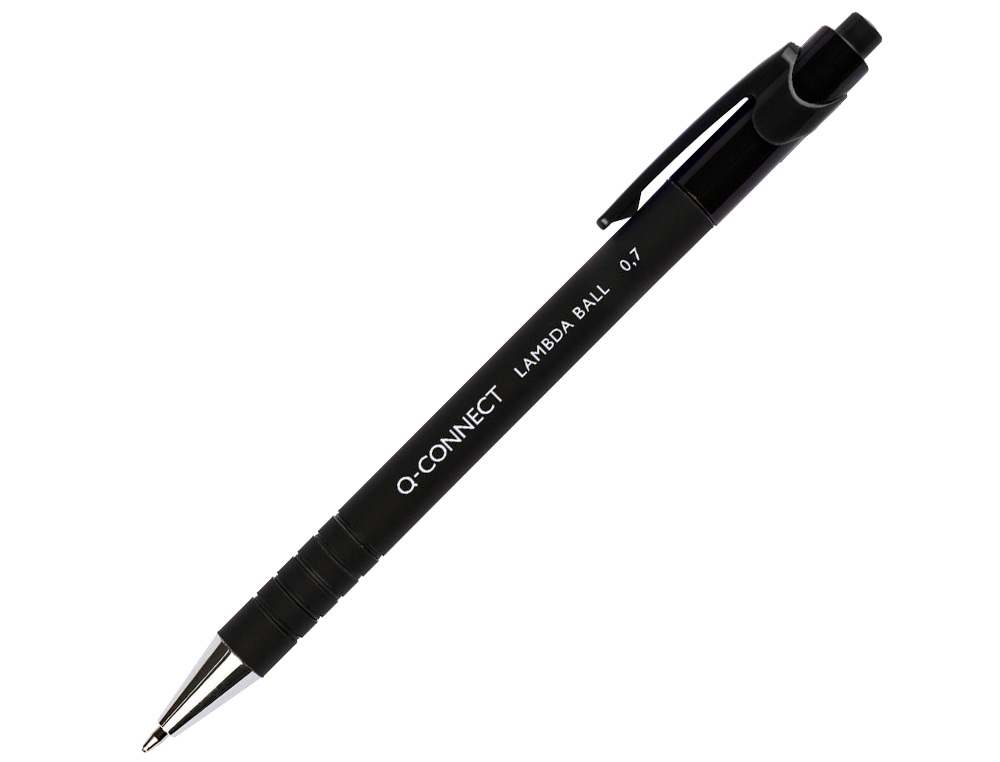 ESFEROGRAFICA Q-CONNECT RETRATIL COM GRIP 0,7 MM COR PRETA