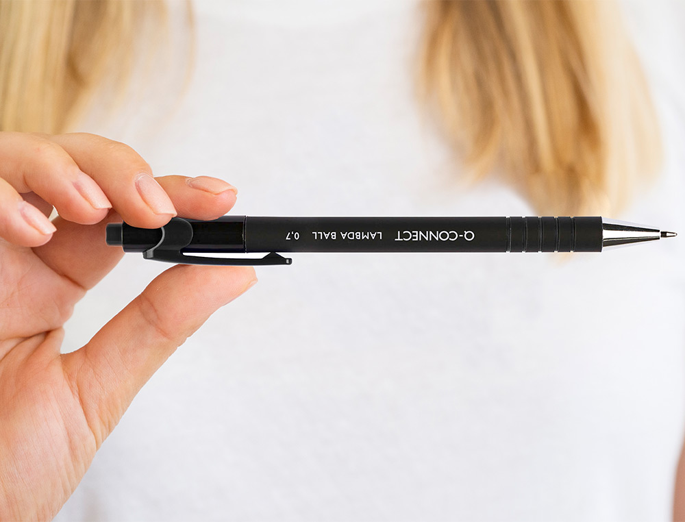ESFEROGRAFICA Q-CONNECT RETRATIL COM GRIP 0,7 MM COR PRETA