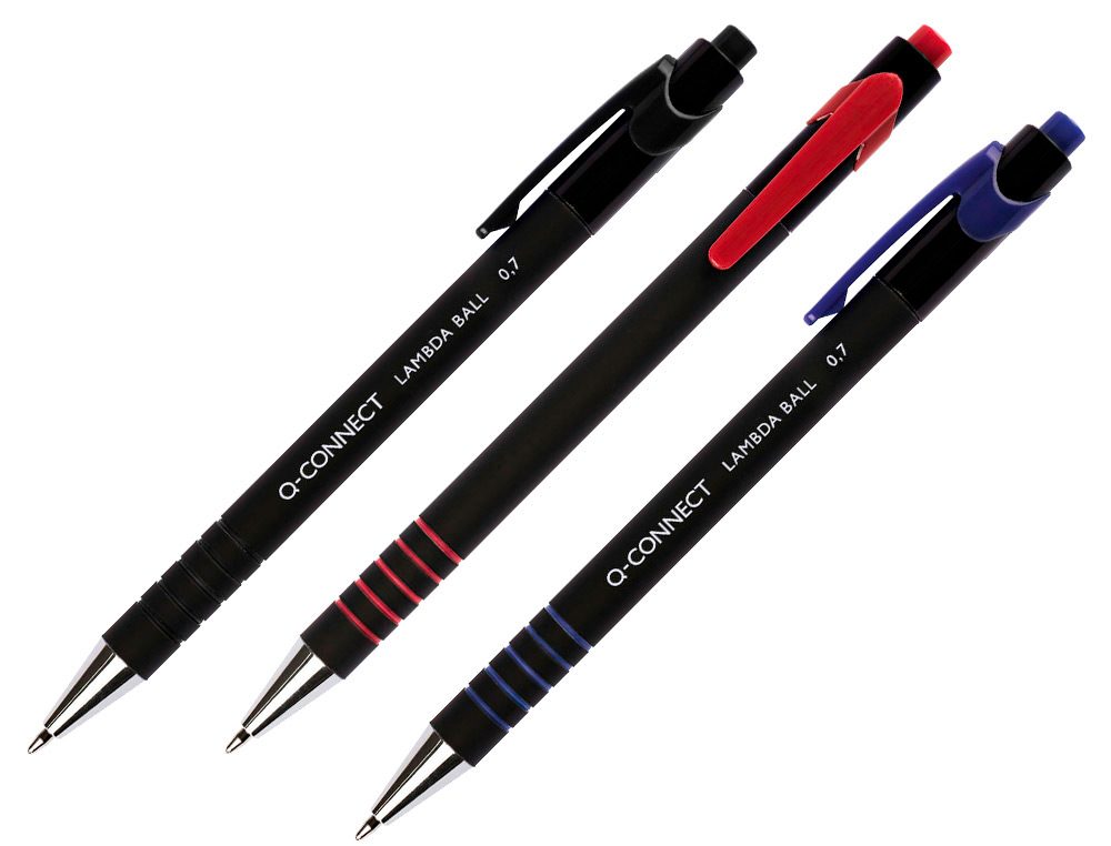 ESFEROGRAFICA Q-CONNECT RETRATIL COM GRIP 0,7 MM COR PRETA