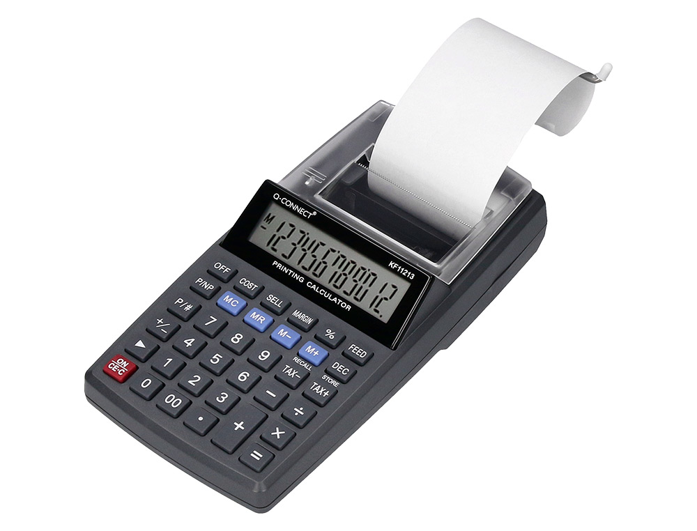 CALCULADORA Q-CONNECT COM IMPRESSAO PAPEL KF11213 12 DIGITOS PRETA