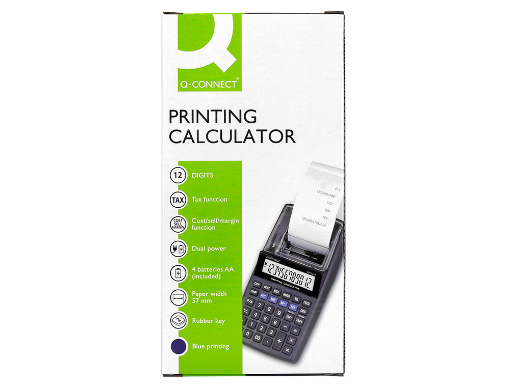 CALCULADORA Q-CONNECT COM IMPRESSAO PAPEL KF11213 12 DIGITOS PRETA