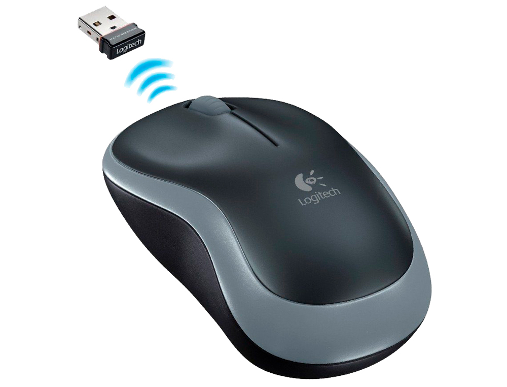 RATO LOGITECH OPTICO SEM FIOS NANO RECEPTOR M185 CINZA