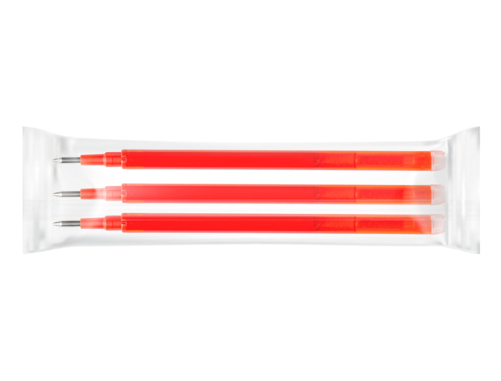RECARGA ESFEROGRAFICA Q-CONNECT RETRATIL KF11059 APAGAVEL VERMELHO CAIXA DE 3 UNIDADES