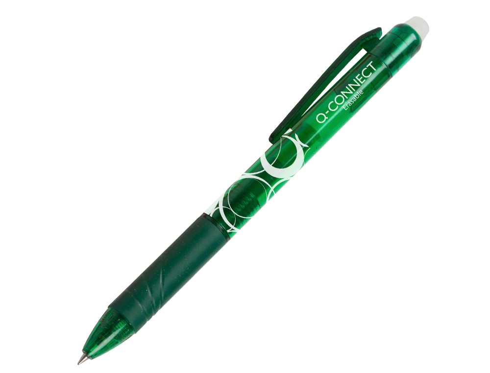 RECARGA ESFEROGRAFICA Q-CONNECT RETRATIL KF11060 APAGAVEL VERDE CAIXA DE 3 UNIDADES