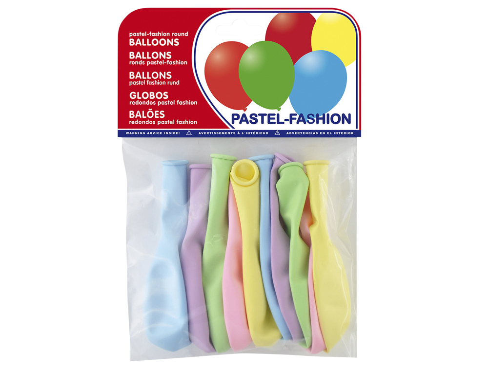 BALOES PASTEL CLARO BOLSA DE 10 UNIDADES SORTIDAS