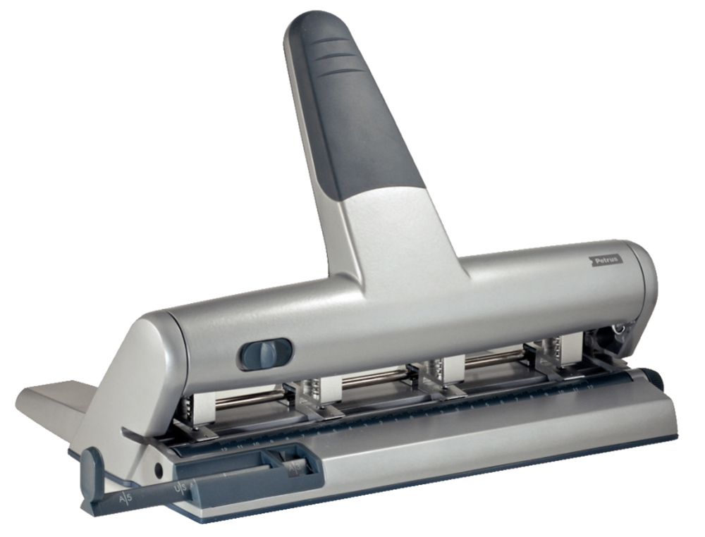 FURADOR PETRUS 514 METALICO COR PRATA 4 PUNCOES CAPACIDADE 30 FOLHAS