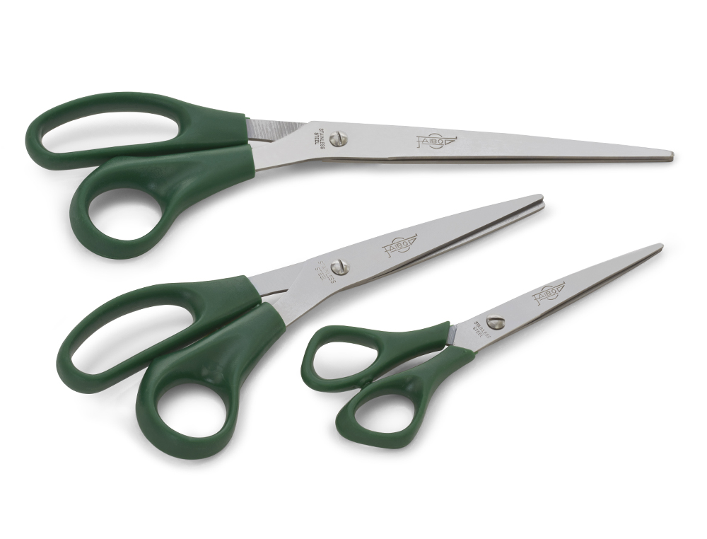 TESOURA DE ESCRITORIO FAIBO EM ACO INOXIDAVEL 16 CM ERGONOMICA EM BLISTER