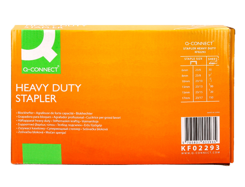 AGRAFADOR Q-CONNECT KF02293 METALICA CAPACIDADE 115 FOLHAS COR PRETA